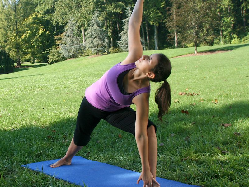 Woman performing yoga